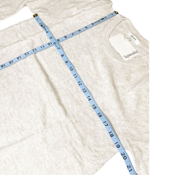 Splendid Rosalla Crewneck Sweater in Heather Oatmeal - Picture 4 of 8